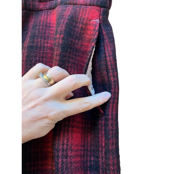 Vintage 1940s Woolrich Mens Plaid Wool Hunting Pants 40 x 31 Red Black Workwear - Picture 4 of 8